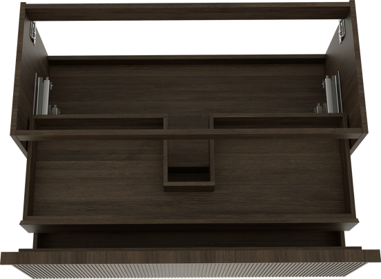 Balmani Forma zwevende wastafelonderkast 120 x 55 cm gerookt eiken 2 lades vert. sym. groef