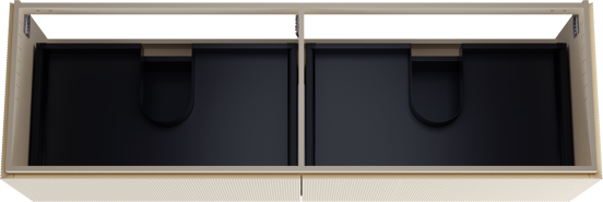 Balmani Eclips meuble sous-lavabo suspendu 180 x 55 cm Sandbeige 4 tiroirs Nervure sym. vert.