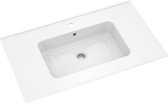 Linie Vano plan simple marbre composite brillant 80 x 46 cm