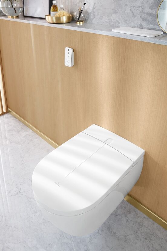 Villeroy & Boch ViClean-I100 douche toilet glanzend wit randloos
