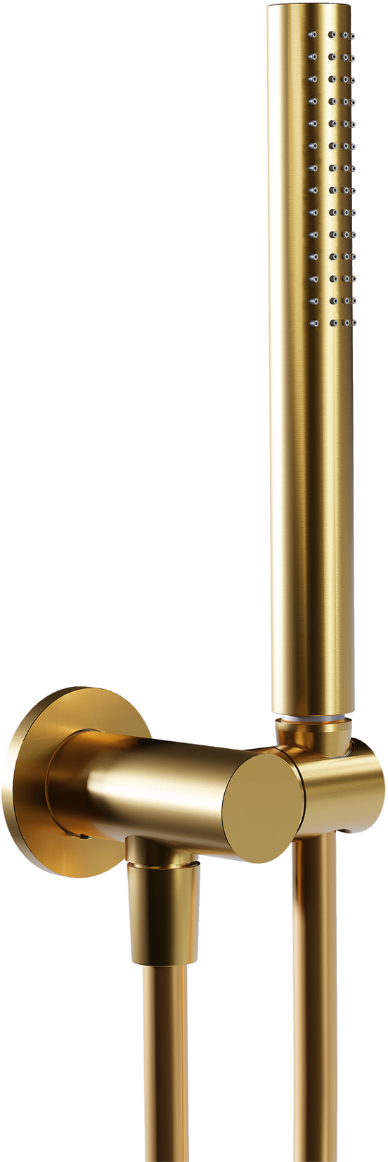 Blaufoss Round set douchette  avec coude raccordement 1 fonction de jet Brushed Gold
