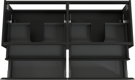 Balmani Idra meuble sous-vasque suspendu 150 x 55 cm noir mat 4 tiroirs