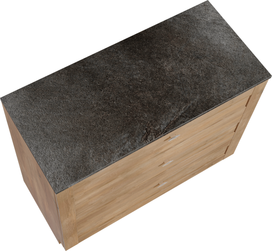 Linie Classo meuble salle de bains à poser 100 x 46 cm chêne naturel avec Lado tablette simple ou double en mélaminé ardoise gris