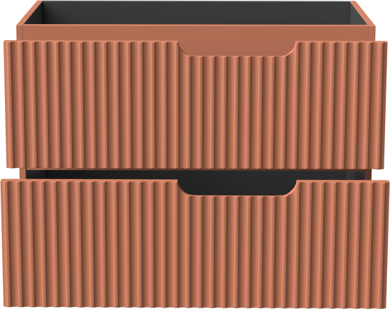 Linie Ribbo zwevende wastafelonderkast 80 x 46 cm cotto 2 lades