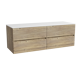 Storke Edge badkamermeubel met Tavola wastafelblad voor waskom(men)