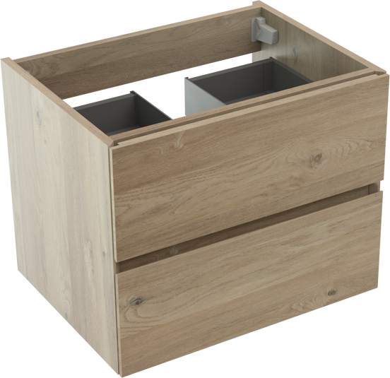 Storke Edge meuble sous-vasque suspendu 60 x 46 cm chêne brut 2 tiroirs