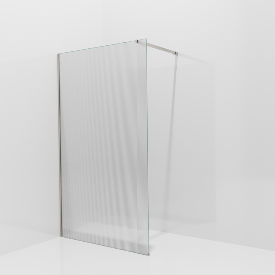 Balmani Modular Walk-In Dusche: 120 x 200 cm, Ribs, inklusive Coating, Profil Brushed CoolMetal