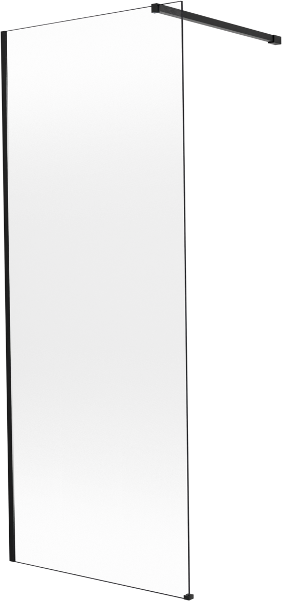 Balmani Modular douche à l'italienne: 90 x 200 cm, Permafrost, avec coating, Profil Noir mat