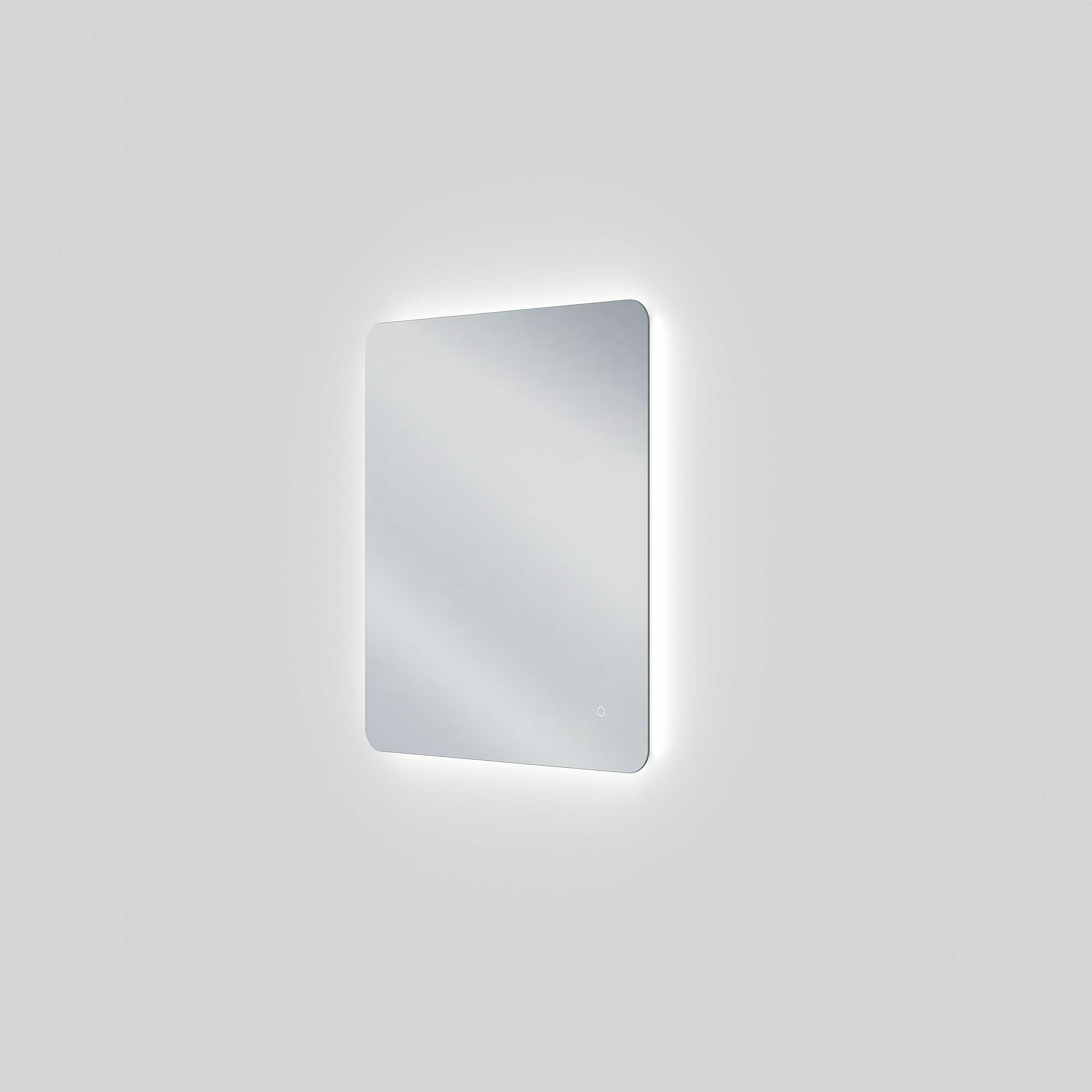 Linie Lux afgeronde hoeken badkamerspiegel 63 x75 cm met spiegelverlichting