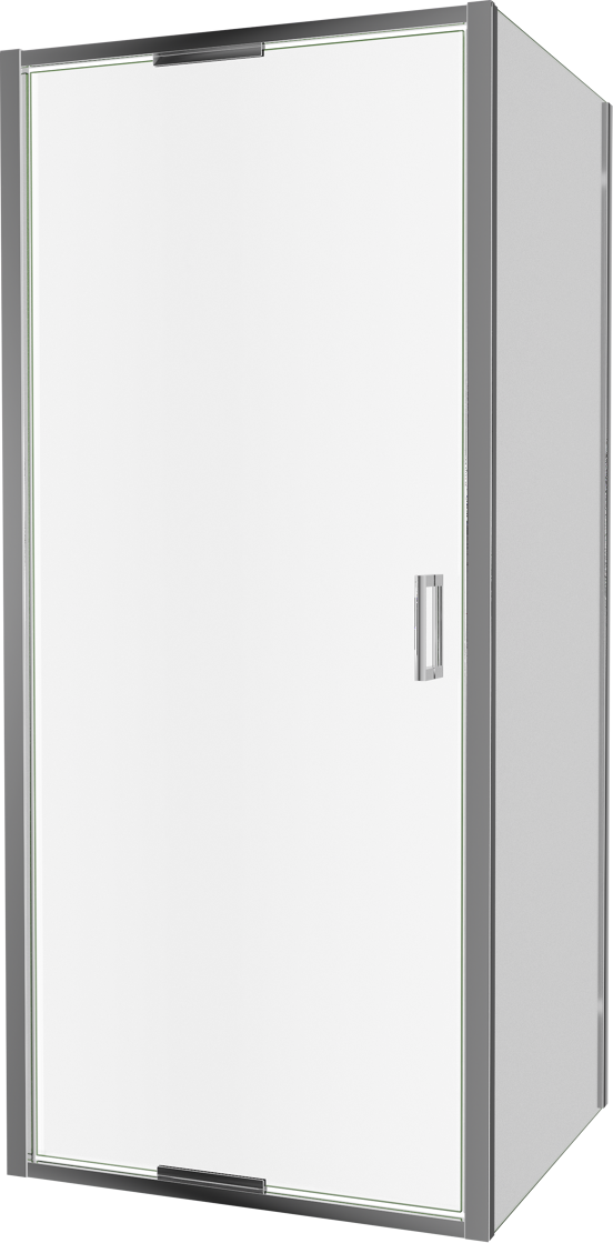 Luca Varess Vidor In paroi de douche avec porte pivotante et paroi latérale fixe 90 x 80 cm verre transparent profil chrome brillant