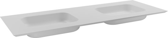 Balmani Eclips dubbele wastafel mat witte Solid Surface 150 x 55 cm