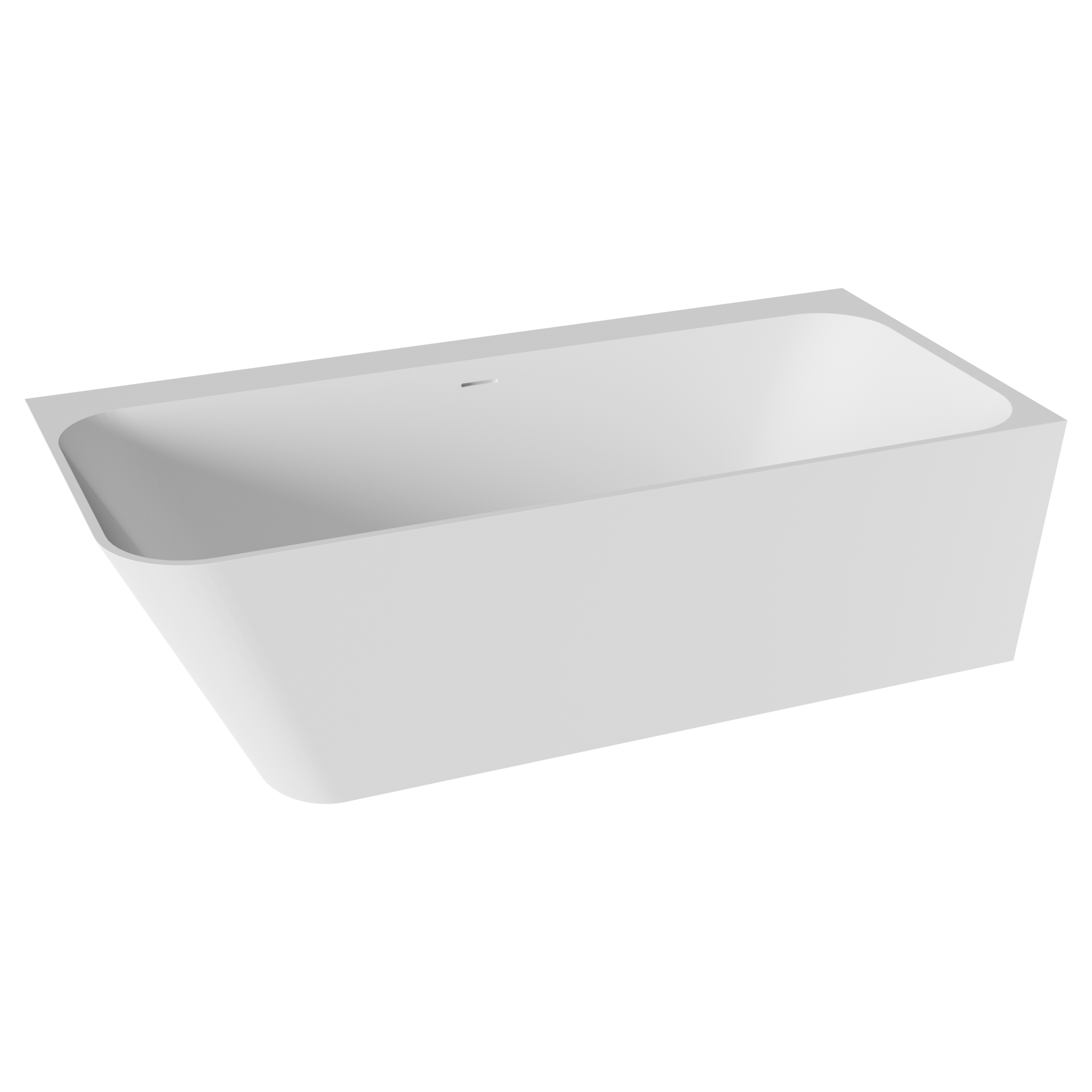 Balmani Zigga tweepersoons hoekbad rechts 180 x 85 cm Solid Surface mat wit