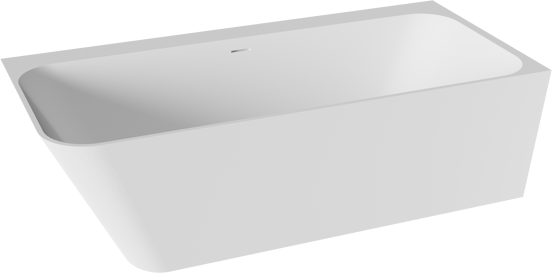 Balmani Zigga baignoire d'angle droite duo 180 x 85 cm Solid Surface blanc mat