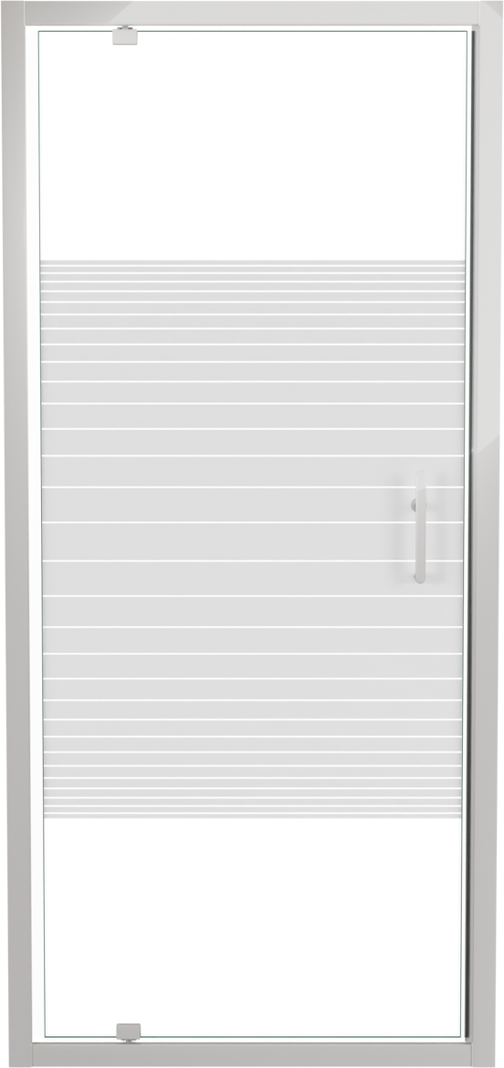 SanyOne Anton douche draaideur 90 cm x 190 cm Gestreept glas glanzend witte profiel