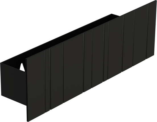 Balmani Uma Wandregal, schwarz matt mit Rillen 35 x 8.5 cm
