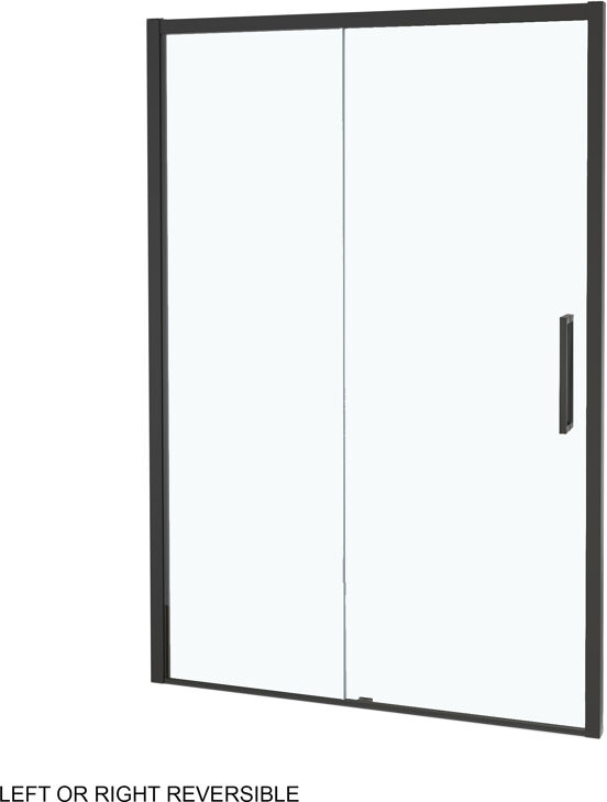 Luca Varess Senses schuifdeur met vaste wand - voor douchehoek - 140 cm helder glas mat zwart profiel