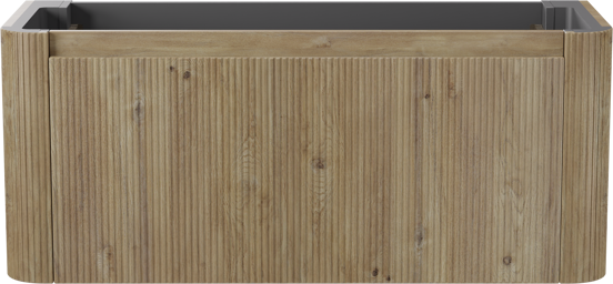 Storke Soft  hängendes möbelstück Waschtischunterschränke 120 x 46 cm Eiche rau 2 Schubladen Vert. Sym. Rippe
