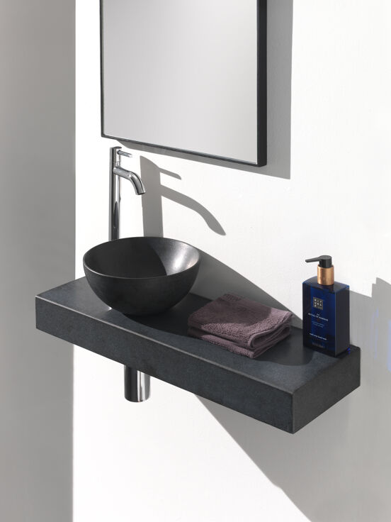 Balmani Nova Handwaschbecken: Granit, poliert, 60 x 20 cm