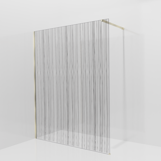 Balmani Modular Walk-In Dusche: 160 x 200 cm, Mikado, inklusive Coating, Profil Brushed Champagne Gold
