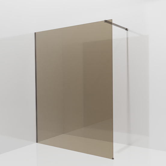 Balmani Modular douche à l'italienne: 160 x 200 cm, Verre bronze, avec coating, Profil Brushed GunMetal