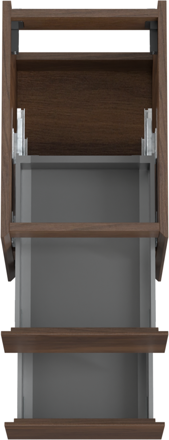 Storke Edge hängender Waschbeckenunterschrank: 35 x 52 cm, Nussbaum, 2 Schubladen