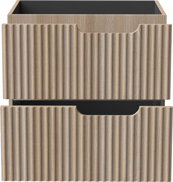 Linie Ribbo zwevende wastafelonderkast 60 x 46 cm licht eiken 2 lades