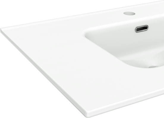 Linie Baro enkele wastafel mat witte porselein 80 x 46 cm