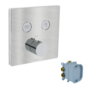 BLAUFOSS Switch-Line inbouw thermostaat 2 uitgangen chroom incl. inbouwelement