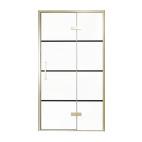 Balmani Senses Design Dusche Drehtür, Rechts, 120 cm x 210 cm, Lined, Profil Brushed Champagner Gold