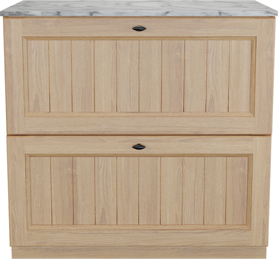 Balmani Lemon meuble salle de bains à poser 90 x 55 cm, plaqué chêne naturel avec Stretto tablette simple en carrare