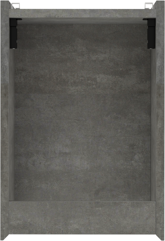 Storke Edge hängender Waschbeckenunterschrank: 35 x 52 cm, Beton dunkelgrau, mit 2 offenen Nischen