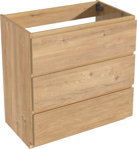 Storke Delta meuble sous-lavabo a poser 80 x 48 cm delta chêne naturel 3 tiroirs