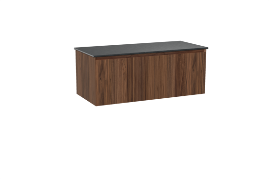 Balmani Idra zwevend badkamermeubel 120 x 55 cm notelaar met Stretto enkel tablet in graniet zwart