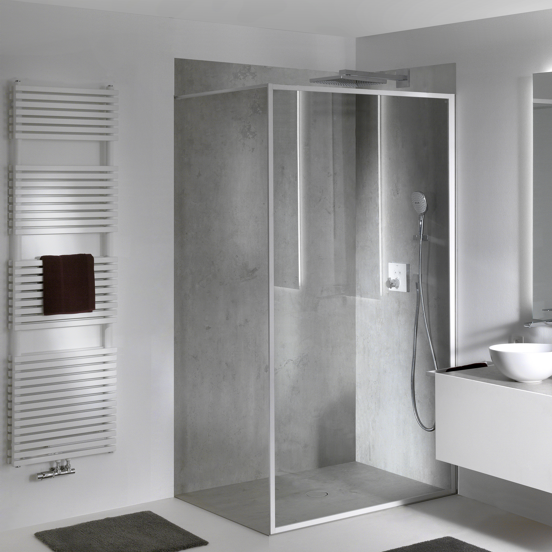 Hansgrohe Showerselect Glass Thermostat-Duscharmatur: Unterputz, für 2 Verbraucher, Chrom und Weiß glänzend