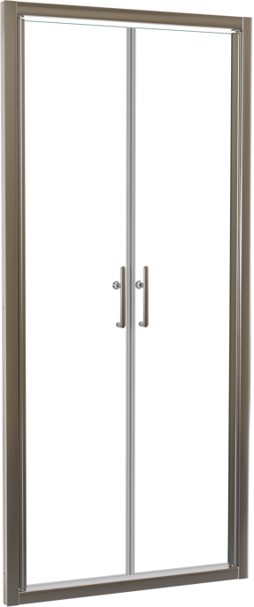 Linie Cadiz Dusche Pendeltür 90 cm x 190 cm Klarglas gebürstet Chrom Profil