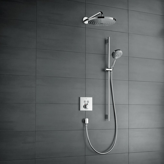 Hansgrohe Raindance Select S 300 ronde regendouchekop met muursteun 30 cm glanzend chroom