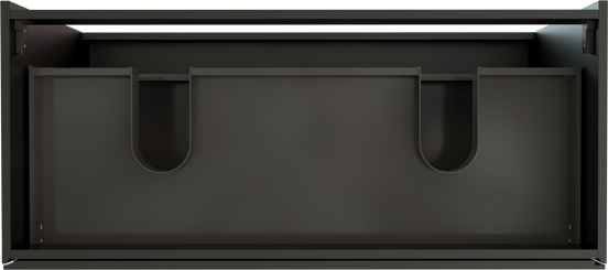 Storke Edge meuble sous-vasque a poser 120 x 52 cm noir mat 3 tiroirs 2 découpés de siphon