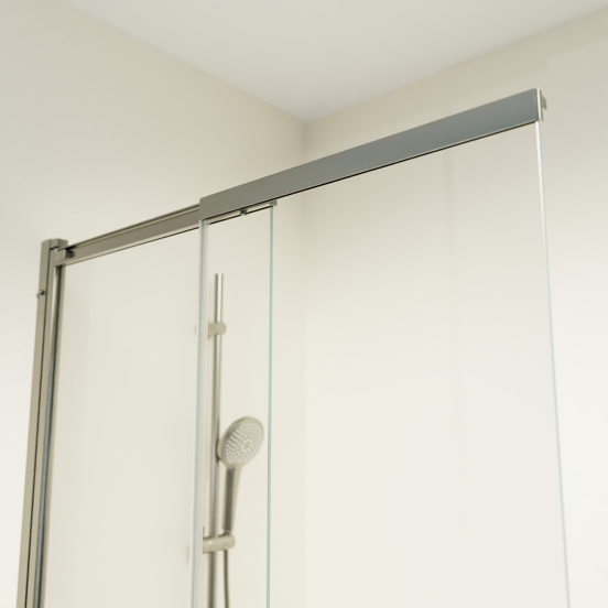 Luca Varess Vetras pare-baignoire extensible 100 cm verre transparent profilé Gunmetal brossé