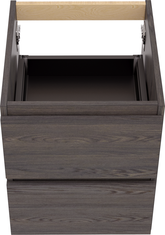 Balmani Lucida meuble sous-lavabo suspendu 45 x 55 cm chêne fumé 2 tiroirs