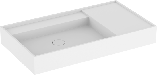 Balmani Cubo asymmetrisch linkse wastafel matte Solid Surface 90 x 49 cm