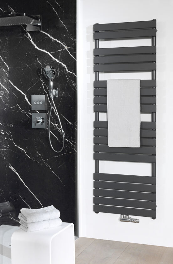 Vipera Vulcan sèche-serviettes simple 60 x 180 cm chauffage central gris anthracite raccordements latéral et central possibles 1.320W