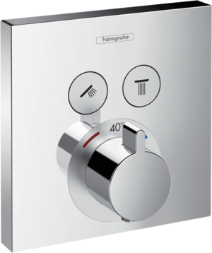 Hansgrohe Showerselect S Square thermostat de douche encastré 2 fonctions chrome brillant