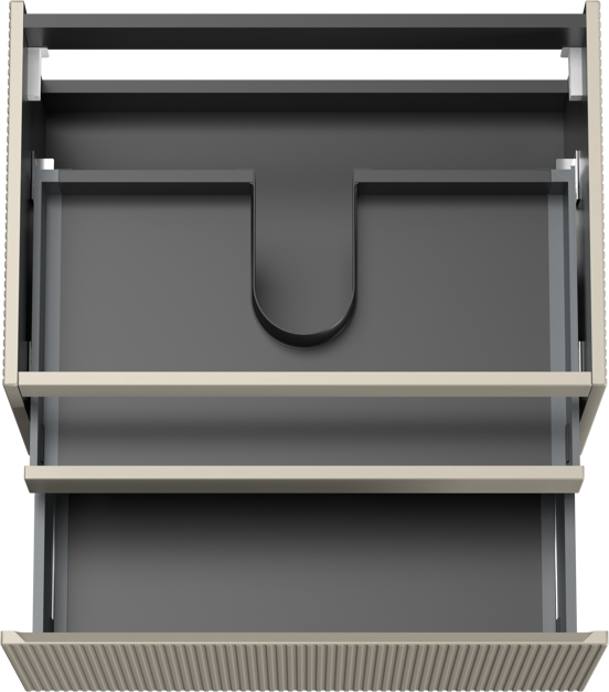 Storke Ribs zwevende wastafelonderkast 75 x 52 cm zijdegrijs 2 lades