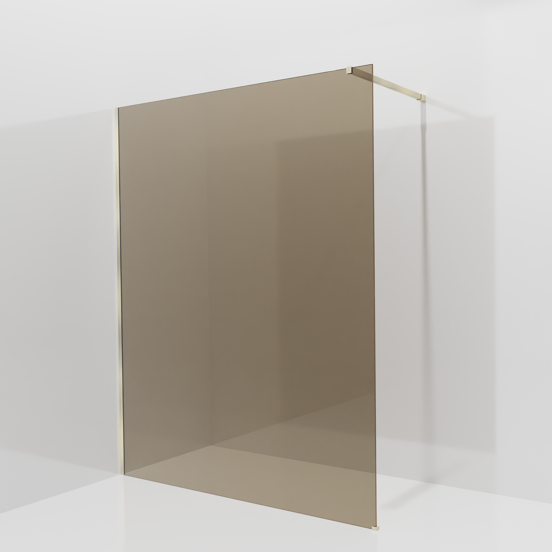 Balmani Modular Walk-In Dusche: 160 x 200 cm, Bronze Glas, inklusive Coating, Profil Brushed Champagne Gold