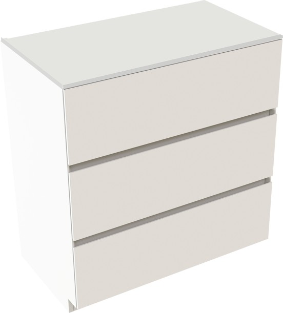 Storke Edge staand badkamermeubel 80 x 46 cm mat wit met Tavola enkel tablet in solid surface mat wit
