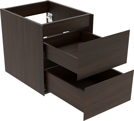 Balmani Mitra meuble sous-lavabo suspendu 45 x 55 cm chêne fumé 2 tiroirs