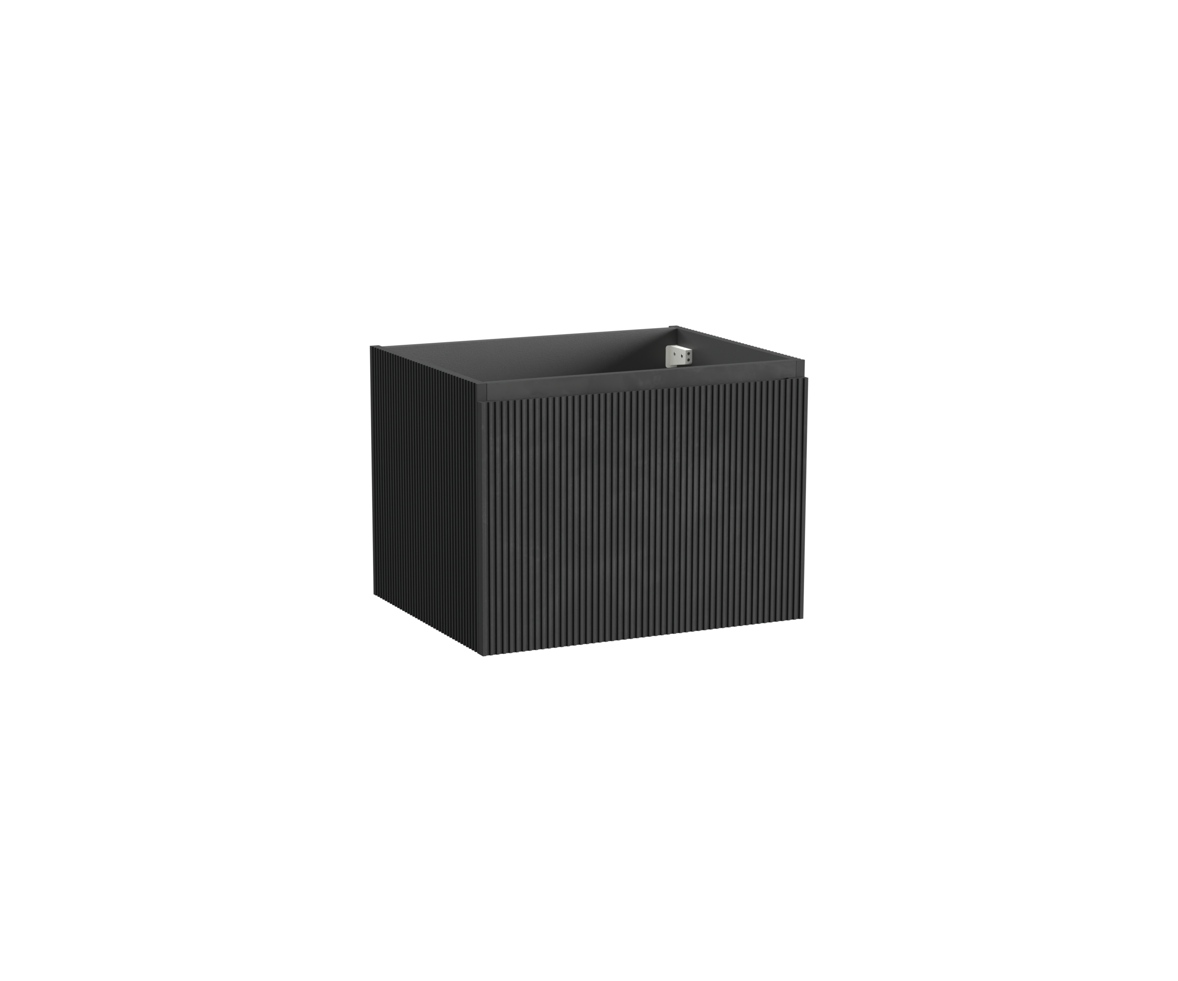 Storke Ribs zwevende wastafelonderkast 65 x 52 cm zwart eiken 2 lades