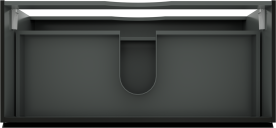 Linie Lado zwevende wastafelonderkast 100 x 46 cm mat zwart 2 lades