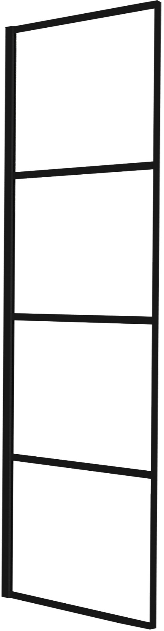Luca Varess Senses zijpaneel - voor douchehoek - 90 cm Lined glas mat zwart profiel