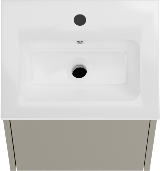 Storke Seda meuble salle de bains suspendu 45 x 35 cm soie grise avec Diva plan simple en marbre composite blanc brillant